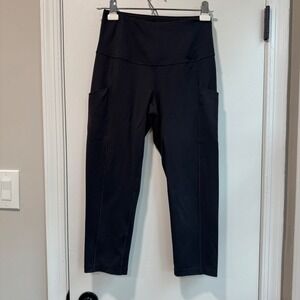 The North Face Womens‎ Black Cropped Leggings Yoga Pants Medium Pockets